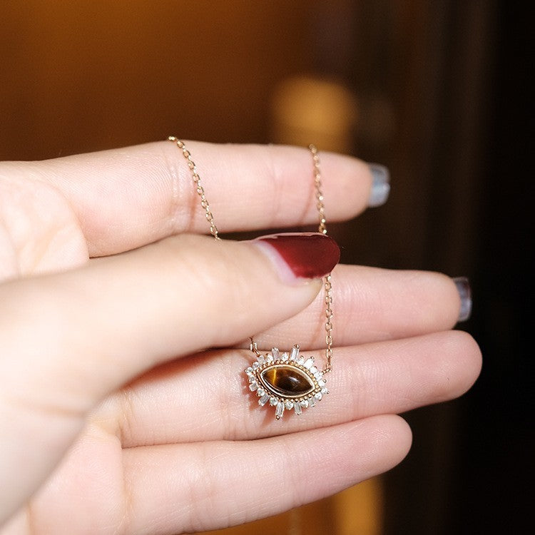Gold Plated Clavicle Necklace Pendant In Sterling Silver