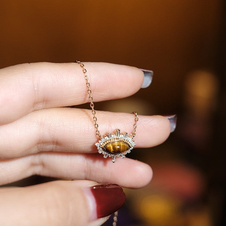 Gold Plated Clavicle Necklace Pendant In Sterling Silver