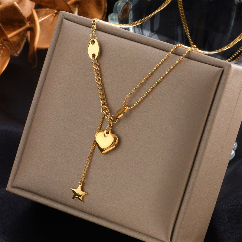 High-end Love Pearl Pendant Multi-layer Chain Necklace
