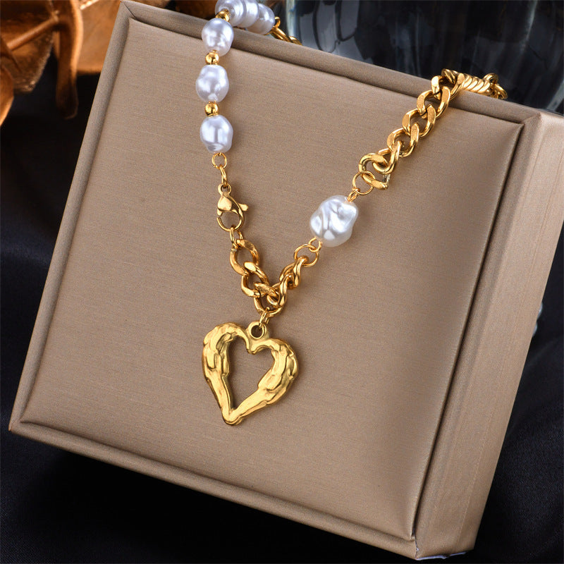 High-end Love Pearl Pendant Multi-layer Chain Necklace