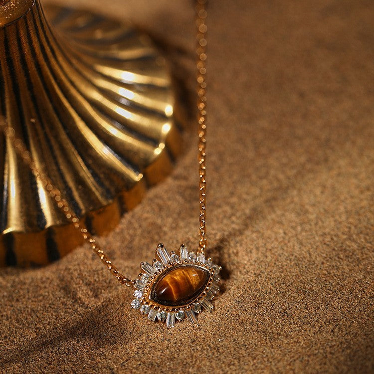 Gold Plated Clavicle Necklace Pendant In Sterling Silver