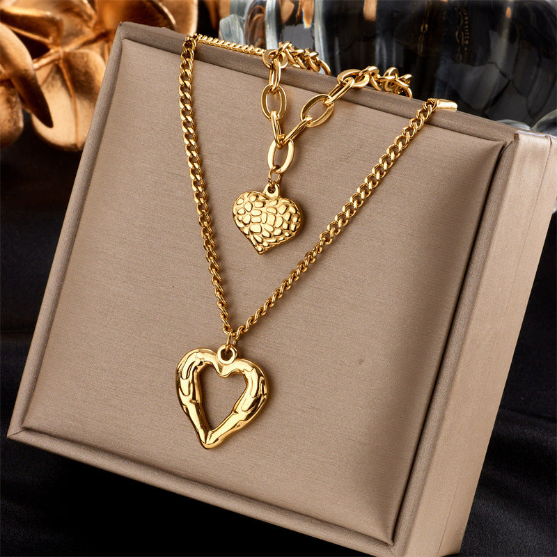 High-end Love Pearl Pendant Multi-layer Chain Necklace