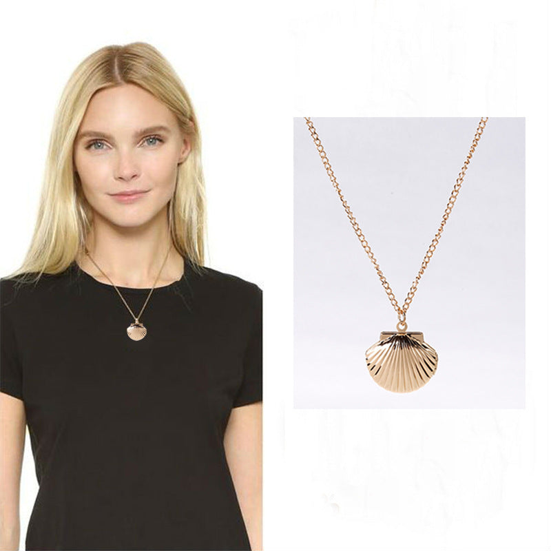 Simple And Sweet Wind Shell Copper Necklace