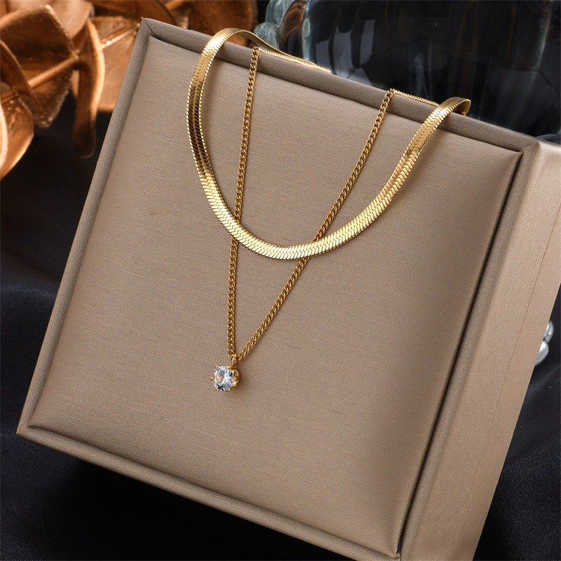 High-end Love Pearl Pendant Multi-layer Chain Necklace