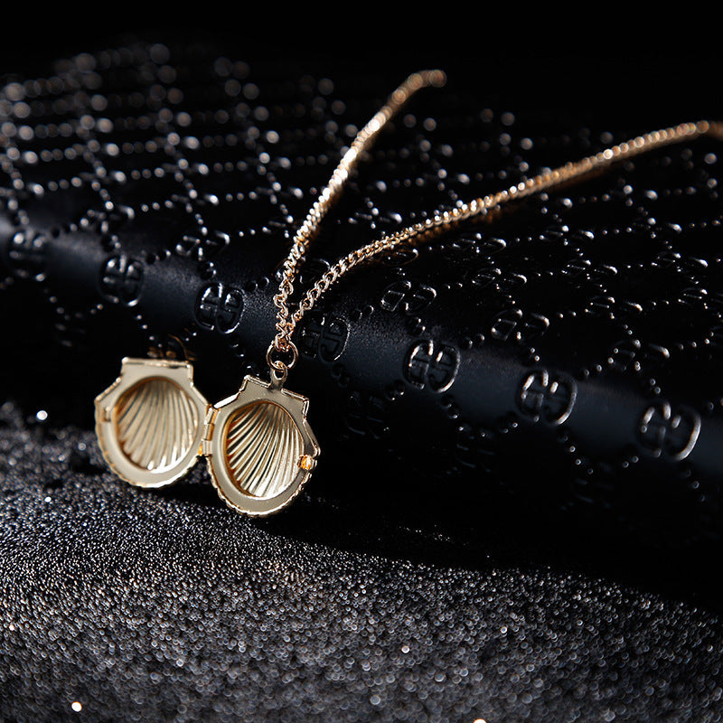Simple And Sweet Wind Shell Copper Necklace
