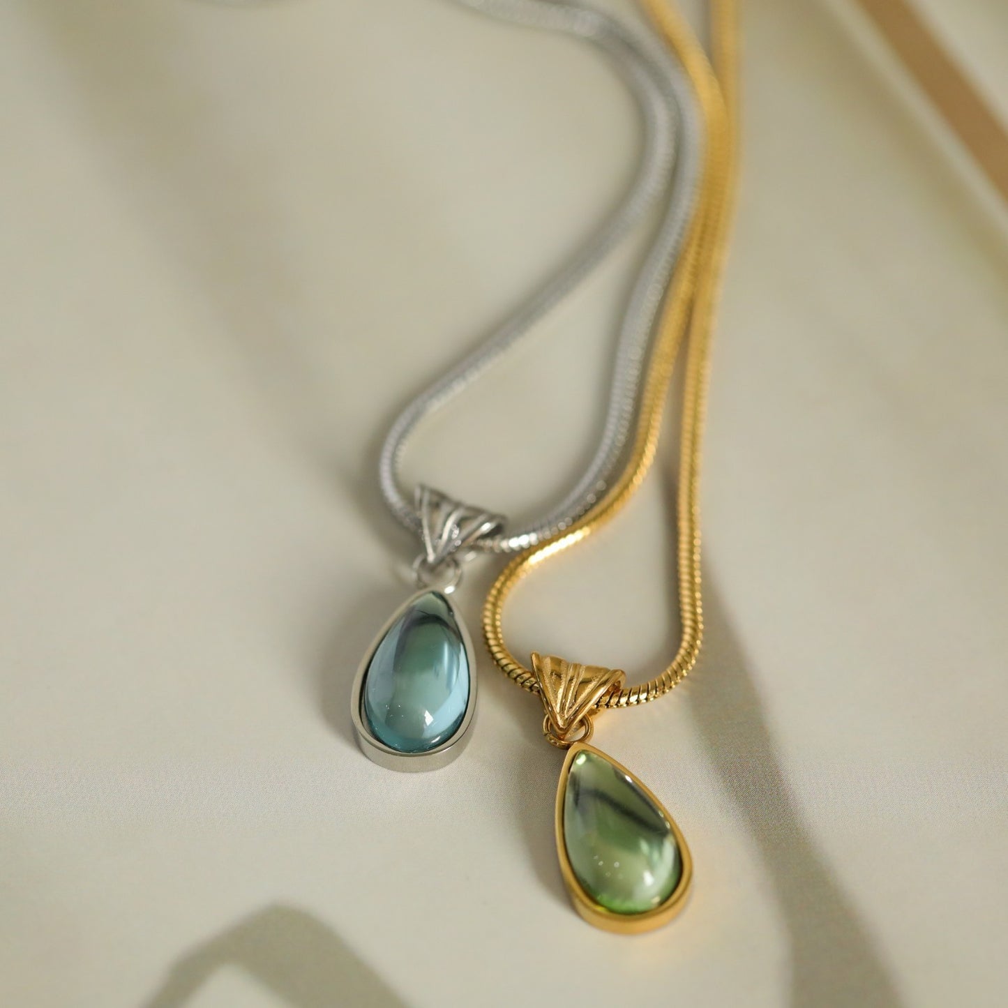 Titanium Steel High Color Retention Minimalistic Water Drops Necklace